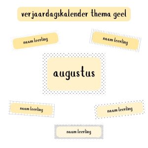 Verjaardagskalender thema geel