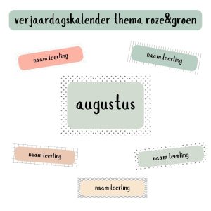 Verjaardagskalender thema roze&groen