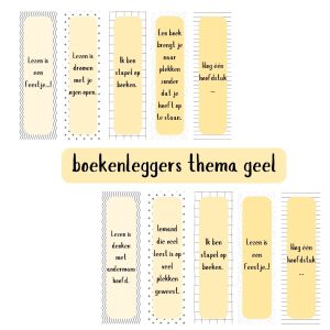 Boekenleggers thema geel