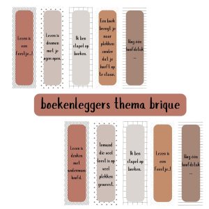 Boekenleggers thema brique