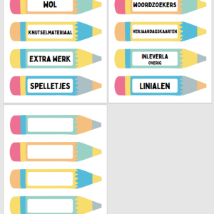 Potlood naamkaartjes/kastkaartjes