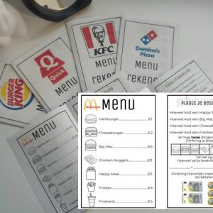 Menu Rekenen - De Euro's (GEEN KOMMAGETALLEN)