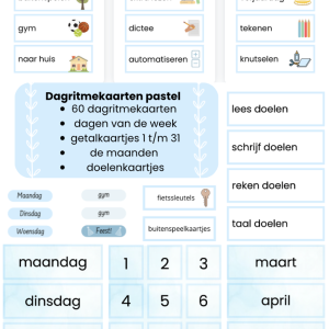 Bundel dagritmekaarten ‘pastel'