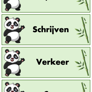 Dagritmekaartjes Panda