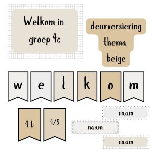 Deurversiering thema beige