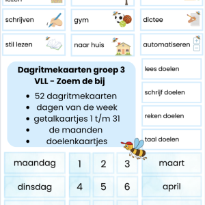 Dagritmekaarten groep 3 'VLL - zoem de bij'