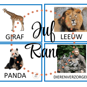 woordkaarten thema dieren/ dierentuin