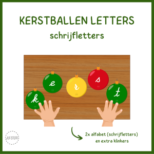 kerstballen schrijfletters